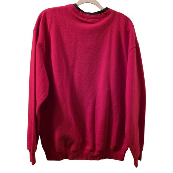 Vtg Embroidered Cardinal Crewneck Sweatshirt Double Collar Christmas Holiday L - Picture 2 of 8